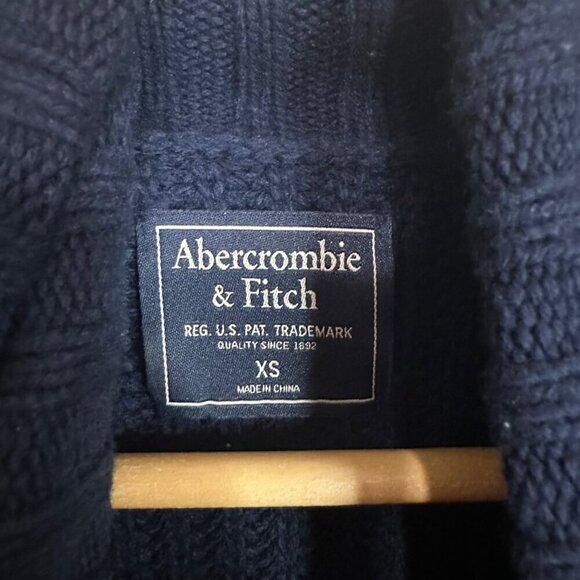 Abercrombie & Fitch Sweater Navy & Green Chunky Turtleneck Casual Womens Size XS - Picture 5 of 5